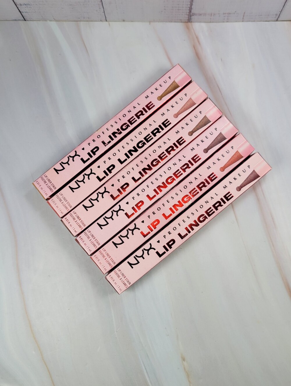 6 Piece NYX Lip Lingerie Lip Liner Stain Bundle BNIB